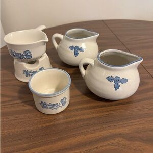 Pfaltzgraff‎ Yorktown gravy bowls, potpourri butter sauce warmer, custard dish